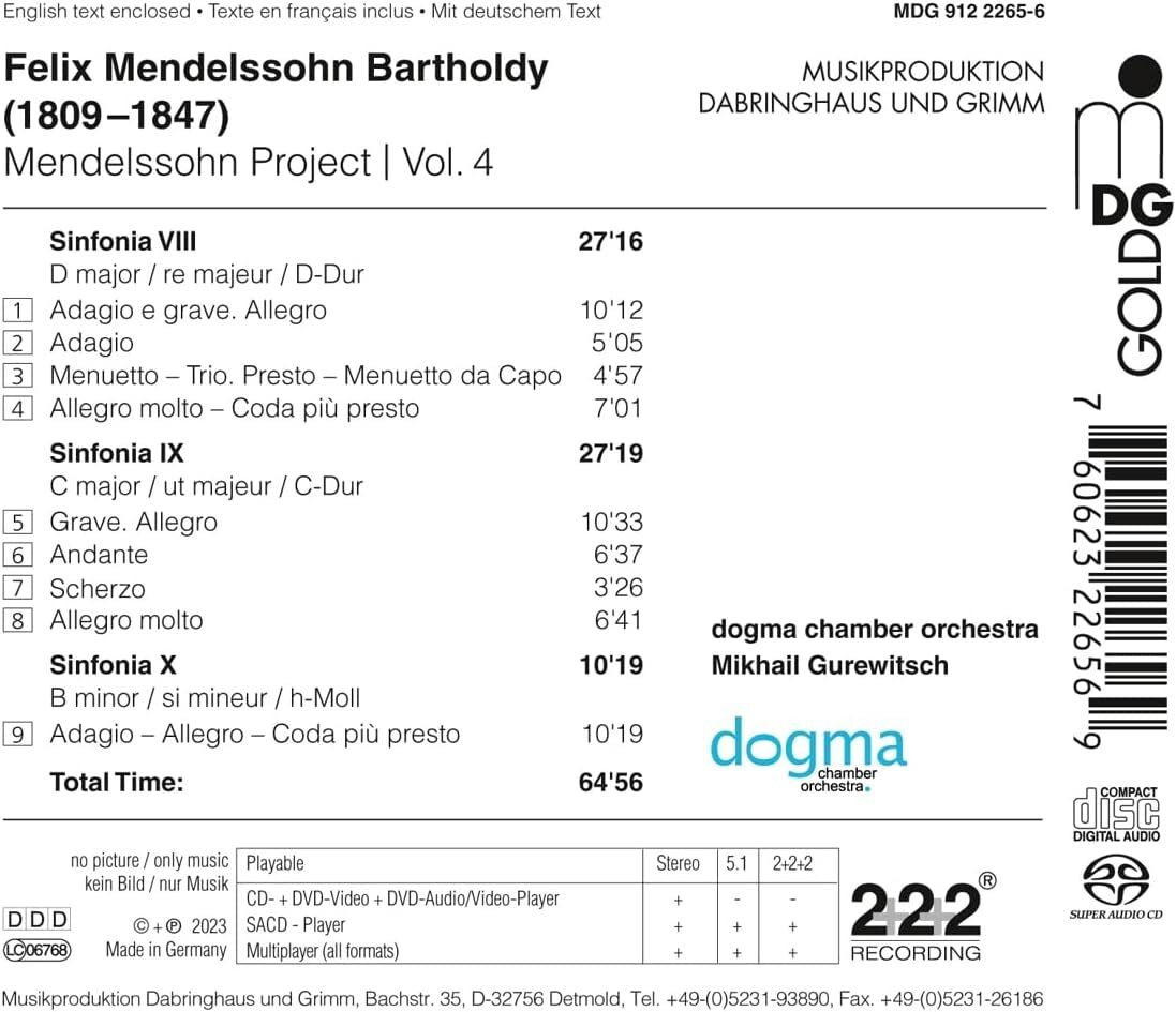 Felix Mendelssohn Bartholdy: String Symphonies 8-10