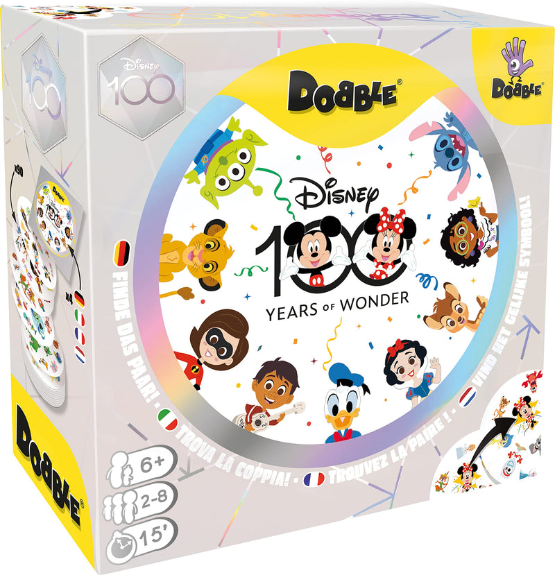 Zygomatic, Dobble Disney, Familienspiel, Kartenspiel, 2-8 Spieler, Ab 6+ Jahren, 15 Minuten, Deutsch, Mehrsprachig, 4. 90 Karten