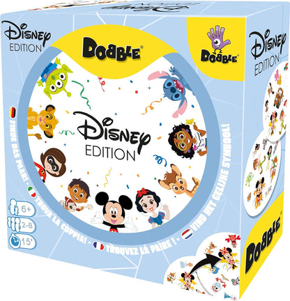 Zygomatic, Dobble Disney, Familienspiel, Kartenspiel, 2-8 Spieler, Ab 6+ Jahren, 15 Minuten, Deutsch, Mehrsprachig, 4. 90 Karten