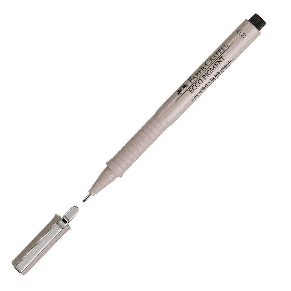 Faber-Castell Ecco Pigment Pen Fine Black 1 Piece - Fine Pens (Black, Fine, Grey, Round, Pigment Ink, Fibre