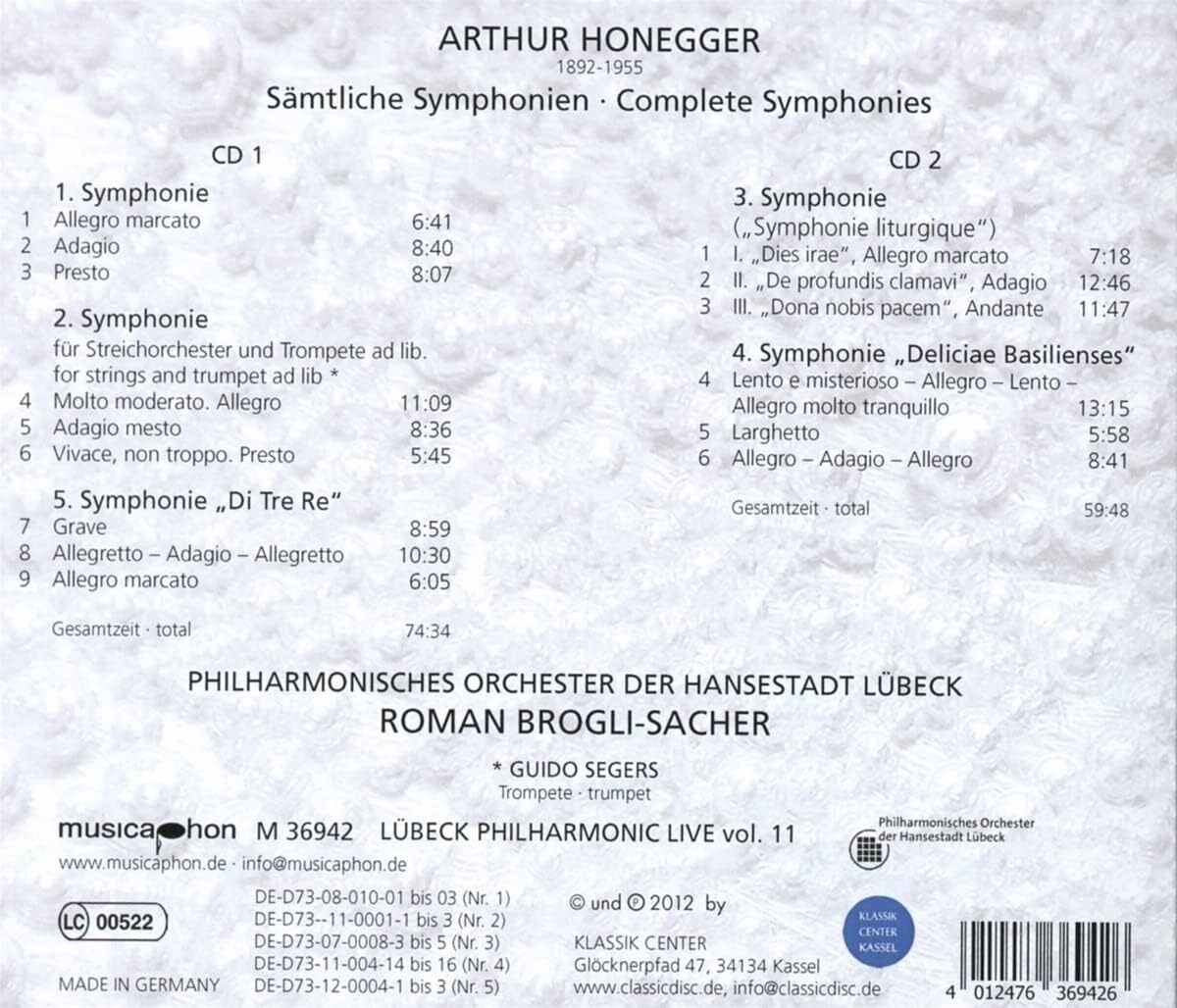 Arthur Honegger: Sämtliche Symphonien (Complete Symphonies)