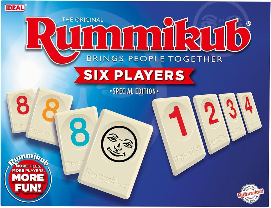Rummikub IDEAL 6 Players: Brings People Together | Family Games | 2-6 Players | Ages 8+