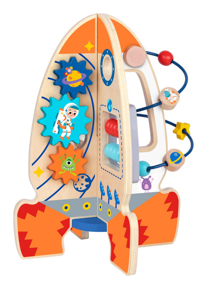 Tooky Toy TK333 Wooden Activity Rocket