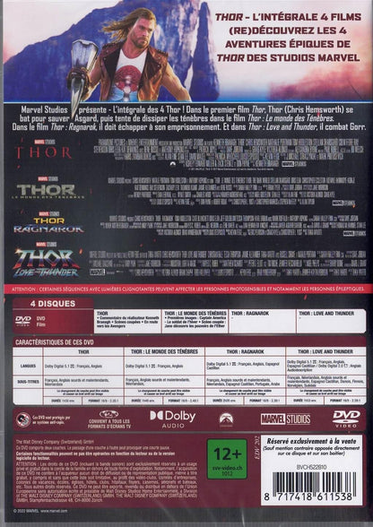 Coffret 4 DVD - Marvel - Thor L'intégrale des 4 Films