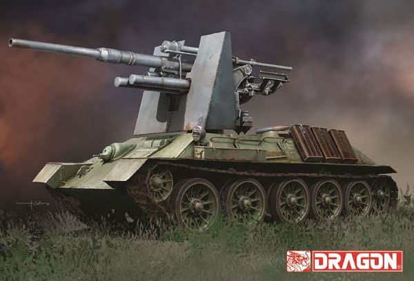 1/35 WW.II German T-34 747(r) 3.5 inches (8.8 cm) Flak 36/37 Mounted Plastic Model