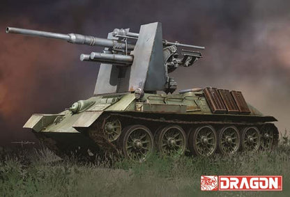 1/35 WW.II German T-34 747(r) 3.5 inches (8.8 cm) Flak 36/37 Mounted Plastic Model