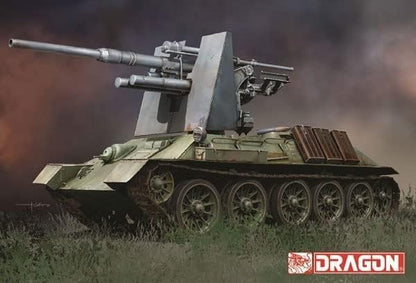 1/35 WW.II German T-34 747(r) 3.5 inches (8.8 cm) Flak 36/37 Mounted Plastic Model