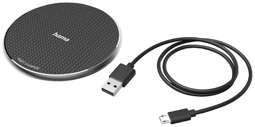 Hama"QI-FC10" Wireless Charger, 10 W, Wireless Smartphone Charging Pad, black