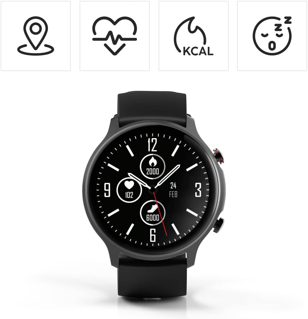 Hama Fit Watch 6910 3.25 cm (1.28") LCD 46 mm Grey GPS (satellite),Black Single
