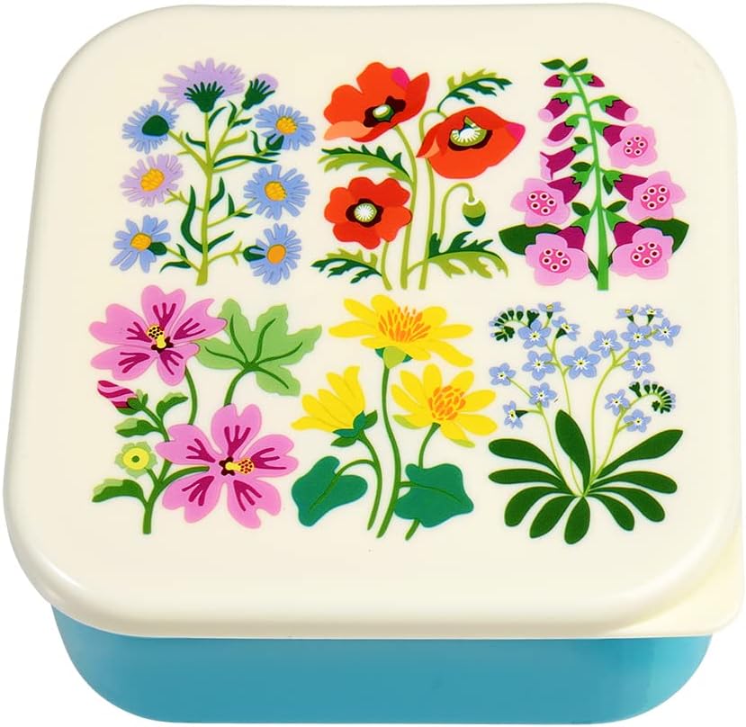 Rex London Wild Flowers Reusable BPA Free Snack Boxes (Set of 3