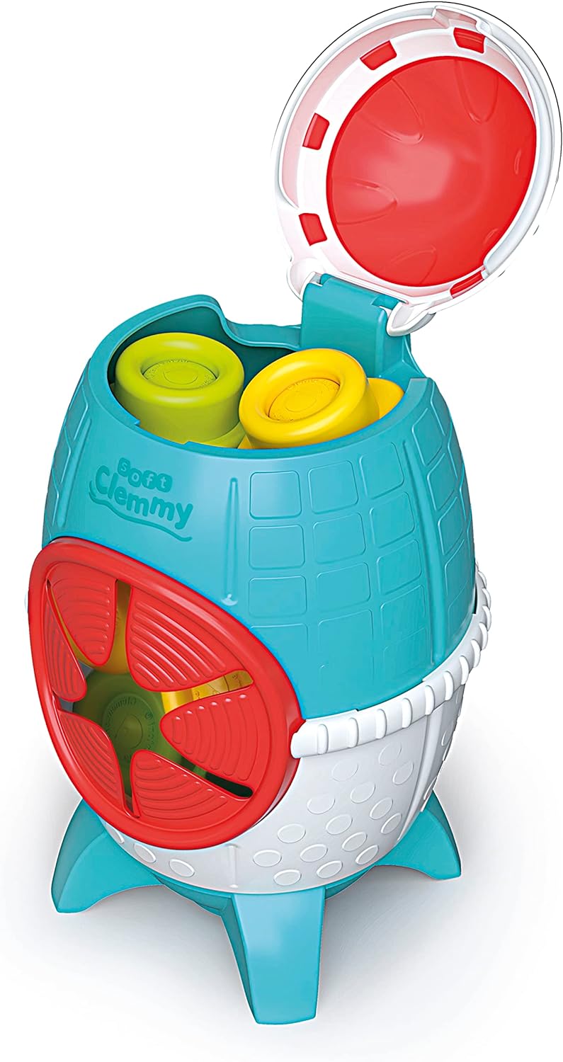 Clementoni 17806 Sensory Rocket, Clemmy Soft Blocks for 6 Months, Building Bricks Washable, Construction Kids, Early Development & Activity Toys, Made in Italy, Multicolor, 15 x 21 x 27,5 Soft Clemmy