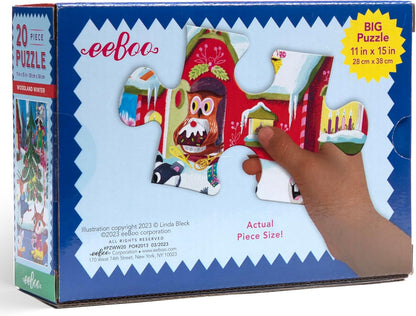 eeBoo Woodland Winter - 20 Piece Puzzle - 15 x 11 Kids Jigsaw, Glossy Pieces, Preschool Puzzle, Ages 3+