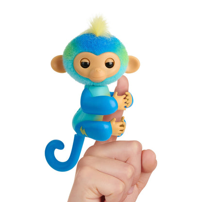 Fingerlings 2023 NEW Interactive Baby Monkey Reacts to Touch – 70+ Sounds & Reactions – Leo (Blue