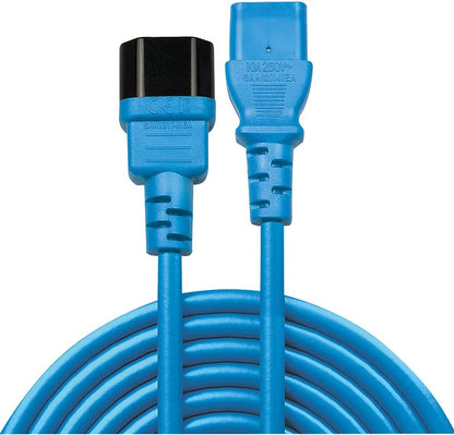 LINDY 30471 IEC C14 to IEC C13 Extension Power Cable, Blue