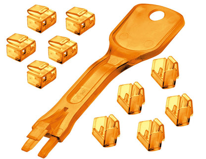 LINDY 40480 RJ45 Port Schloss (10 Stück) mit Schlüssel: Code ORANGE
