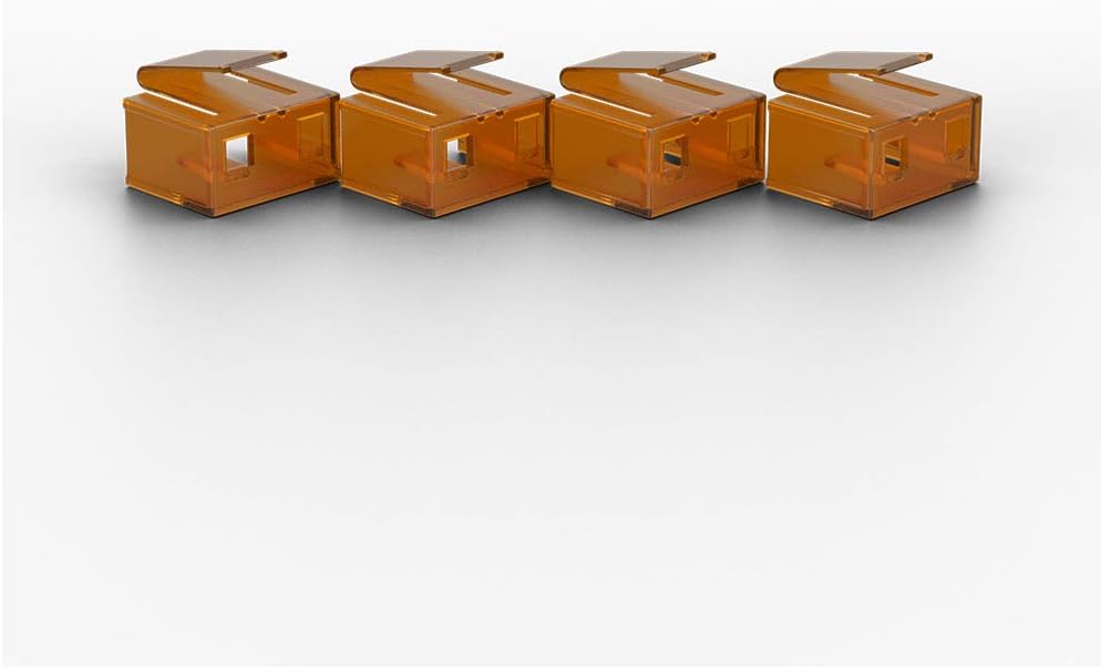 LINDY 20 x RJ-45 Port Blockers without Key - Orange Pack Of 20 Orange