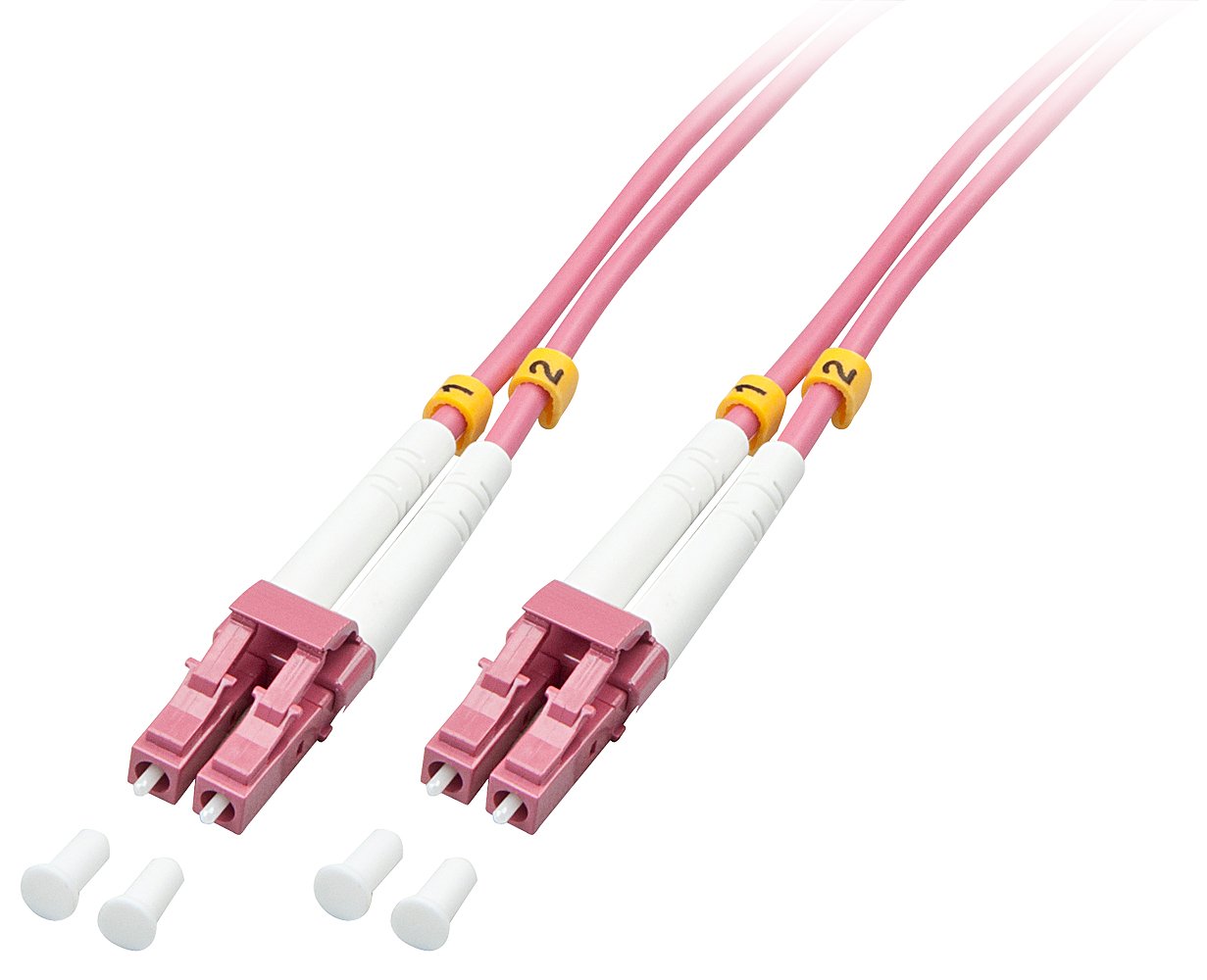 LINDY 5m Fibre Optic Cable LC/LC OM4