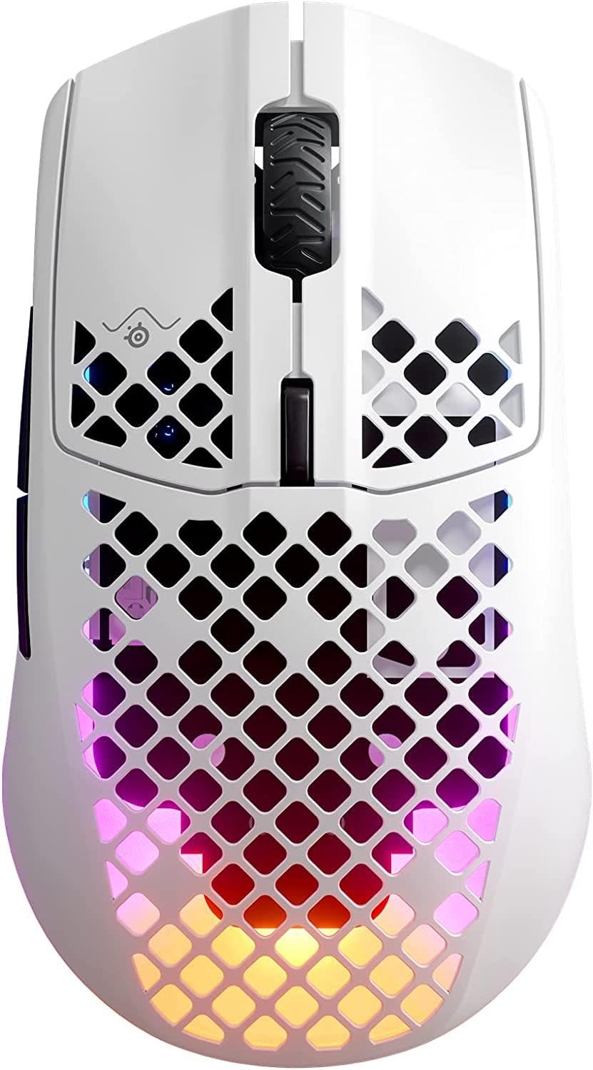 SteelSeries Aerox 3 Wireless Snow (2022) - Super Light Gaming Mouse - 68g Water Resistant Design - 200 Hour Battery Life