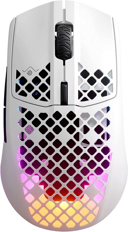 SteelSeries Aerox 3 Wireless Snow (2022) - Super Light Gaming Mouse - 68g Water Resistant Design - 200 Hour Battery Life