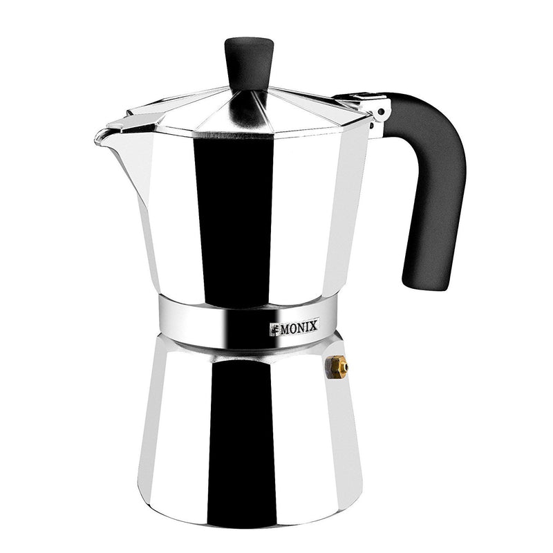 Monix Vitro Expres Non-Stick Coffee Maker, Aluminium, Silver, 3 Cups