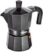 Monix Vitro Noir Aluminium Non-Stick 3 Cups Coffee Maker, Black,15cm