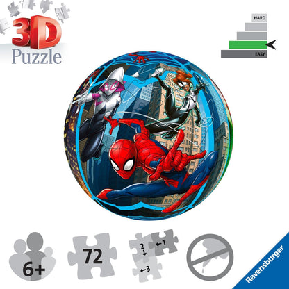 Ravensburger 11563 Marvel Spiderman 3D Jigsaw Puzzle for Kids and Adults Age 6 Years Up-72 Pieces-No Glue Required