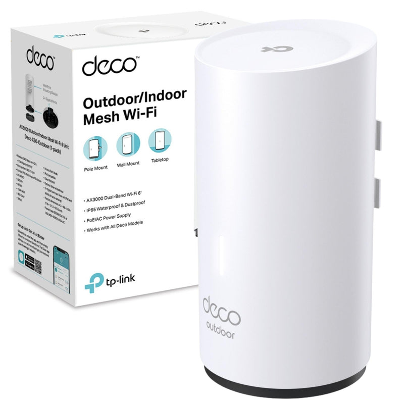 TP-Link Deco X50-Outdoor/Indoor Whole Home Wi-Fi 6, IP65 dust & water resistance, Dual-Band, Add on Single Unit for All WiFi 7/6/5 Deco Mesh Pack for Extended Coverage Requirement, Works with Alexa
