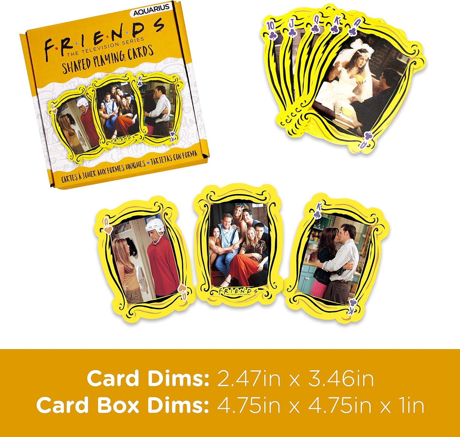 AQUARIUS Friends Playing Cards - Friends Shaped Deck of Cards for Your Favorite Card Games - Officially Licensed Friends TV Show Merchandise & Collectibles