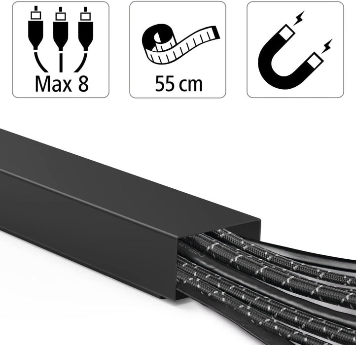 55cm Black Magnetic Cable Tidy Tidy Base Mount