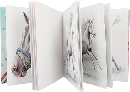 Depesche 12469 Miss Melody Special Colouring Book with 20 Dream Horses Designs for Colouring with Pencils or Freshwater Paint, Multi-Colour