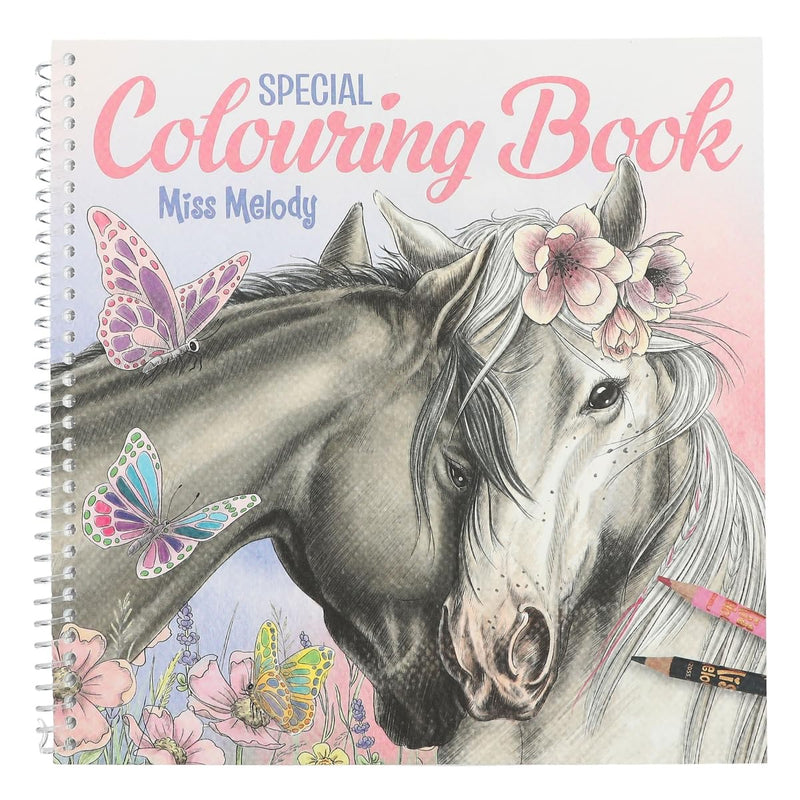 Depesche 12469 Miss Melody Special Colouring Book with 20 Dream Horses Designs for Colouring with Pencils or Freshwater Paint, Multi-Colour