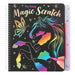 Depesche 12731 Miss Melody Magic Scratch Book with 20 Pages of Fantastic Scratch Motifs, Book with Colourful Gradient and Scratch Pen