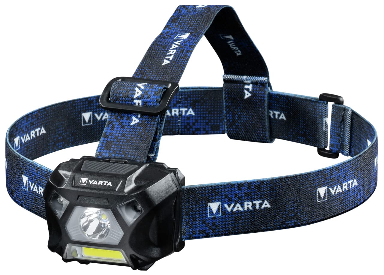 VARTA Work Flex Motion Sensor Head H20 (incl. 3X AA Longlife Power Batteries, 2 Light Modes, COB LED, Blue), 3 W
