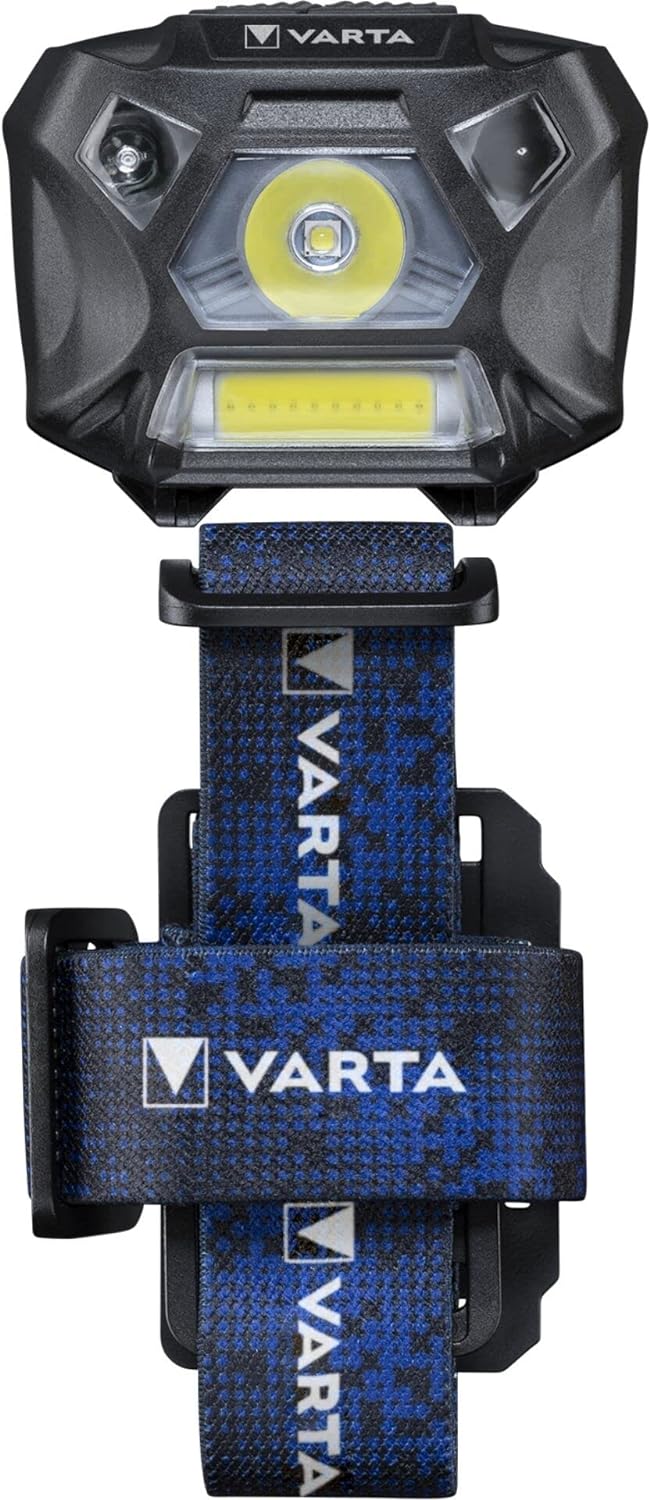 VARTA Work Flex Motion Sensor Head H20 (incl. 3X AA Longlife Power Batteries, 2 Light Modes, COB LED, Blue), 3 W