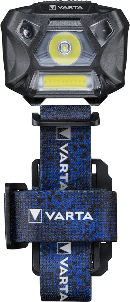 VARTA Work Flex Motion Sensor Head H20 (incl. 3X AA Longlife Power Batteries, 2 Light Modes, COB LED, Blue), 3 W