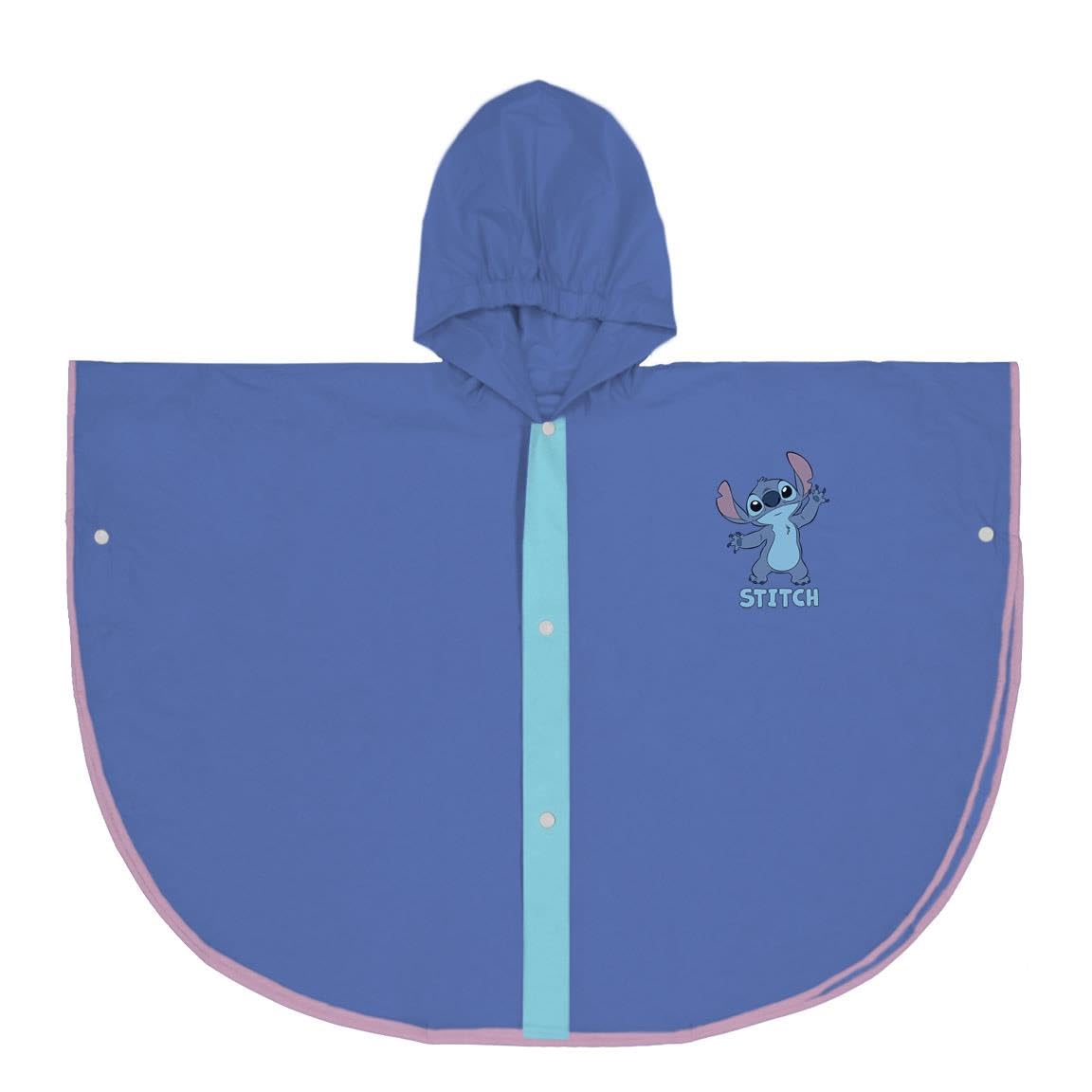 CERDÁ LIFE'S LITTLE MOMENTS Unisex Stitch Waterproof Poncho for Kids 5-6 Years Blue