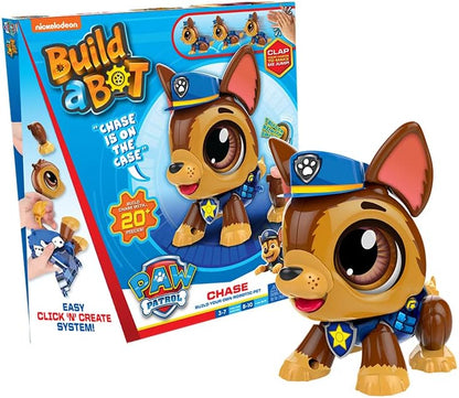 Build-a-Bot: Paw Patrol - Chase | Build Your Own Interactive Paw Patrol Characters | Easy Click 'n' Create System | 20+ Piece STEM Robot Kit for Kids | For Ages 3+