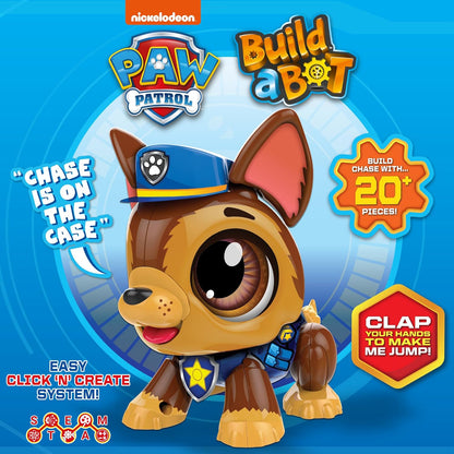 Build-a-Bot: Paw Patrol - Chase | Build Your Own Interactive Paw Patrol Characters | Easy Click 'n' Create System | 20+ Piece STEM Robot Kit for Kids | For Ages 3+