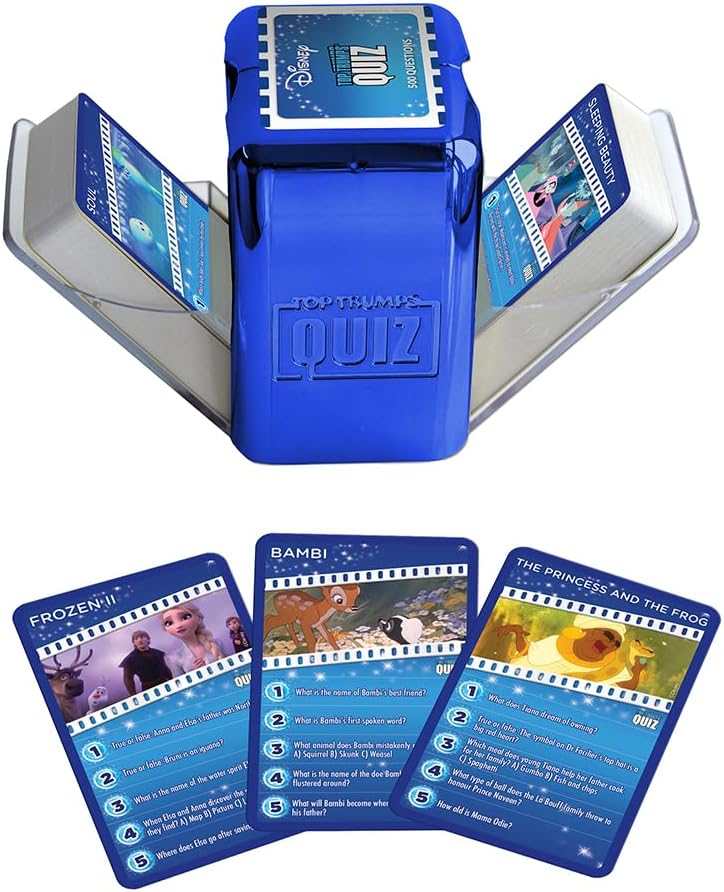 Top Trumps Disney Classic Quiz Game, 500 questions to test your knowledge and memory on Frozen, Bambi, Encanto and Ralph breaks the Internet, educational gift for ages 6 plus