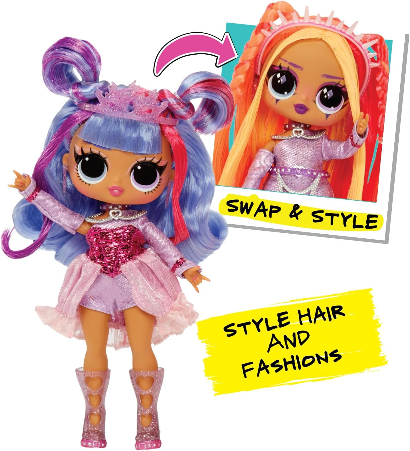 L.O.L. Surprise! Tweens Surprise Swap Series - Buns-2-Braids Bailey - Muñeca de moda con más de 20 sorpresas que incluyen cabeza para peinar, prendas y accesorios - Para niños a partir de 4 años