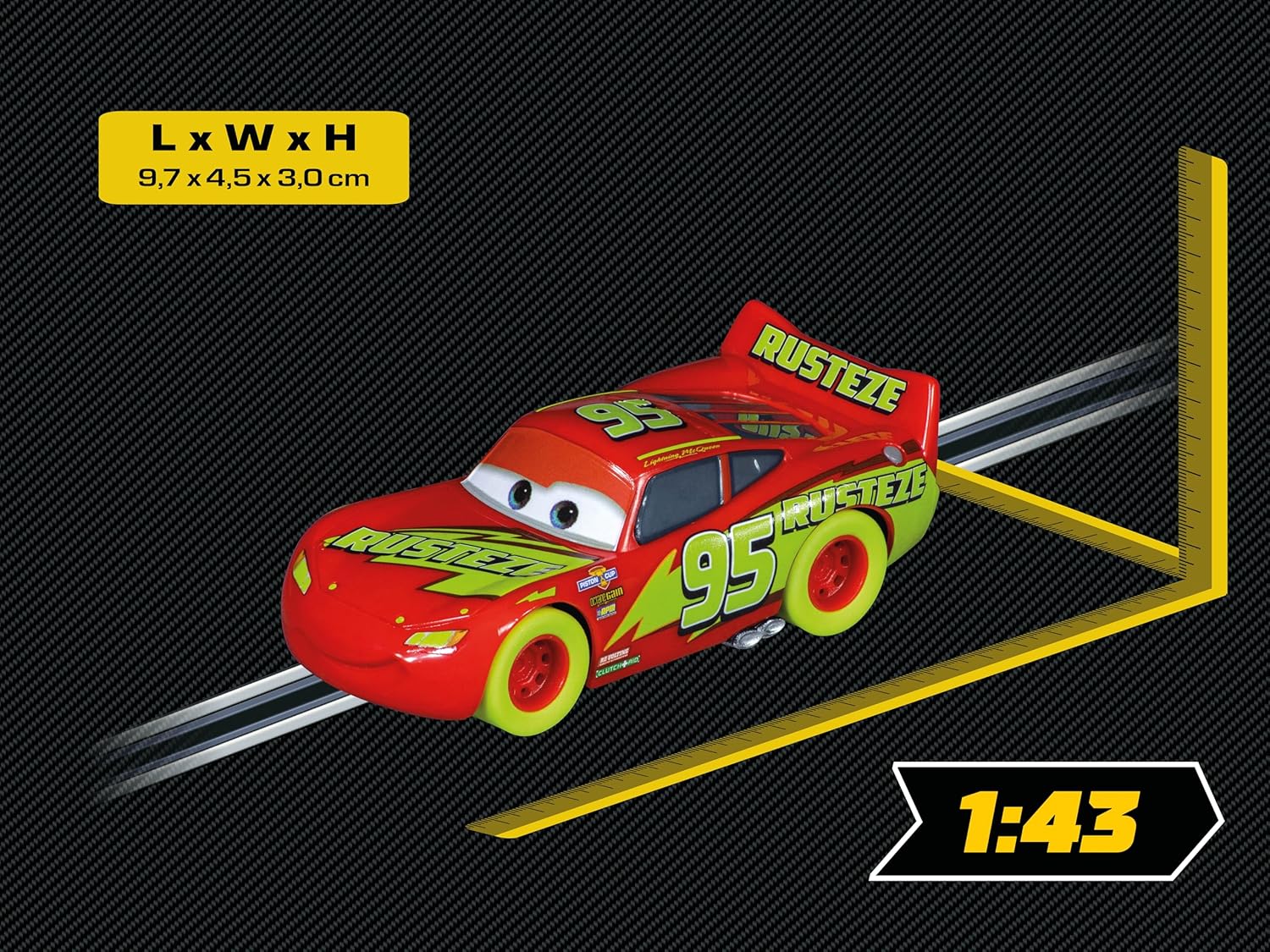 Carrera Go Carrera 20064220 GO Lightning McQueen-Glow Racer Vehicle Slot Car, Multicoloured