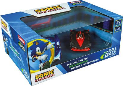 Pull & SPEED 15813023 P&S Hedgehog-Sonic vs. Shadow Twinpack Wind-up Vehicle, Multicolor, 4 inch