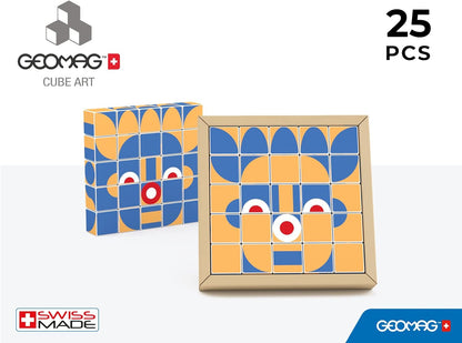 Geomag, Magicube Art Pattern, Cube Art, Create Characters and Animals With Magnetic Cubes, Magnetic Constructions For Children And Adults, 25-Piece Pack (058)
