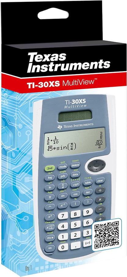 Texas Instruments TI-30XS MultiView School Calculator (up to 4-line display, solar and battery operated