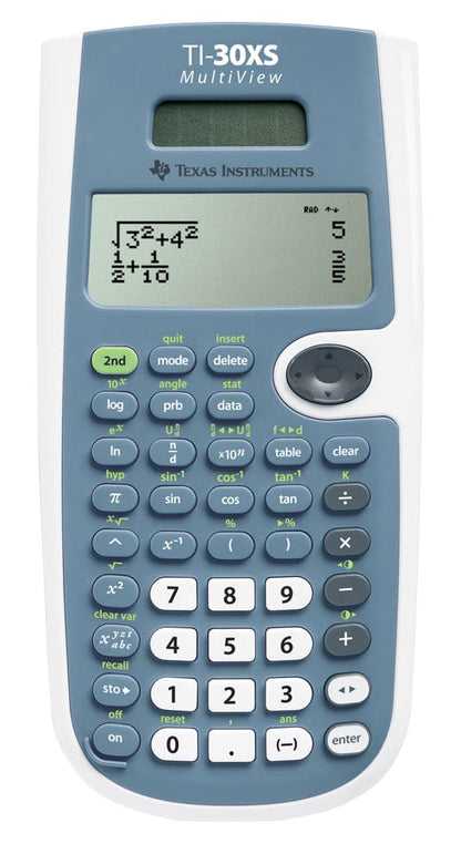 Texas Instruments TI-30XS MultiView School Calculator (up to 4-line display, solar and battery operated
