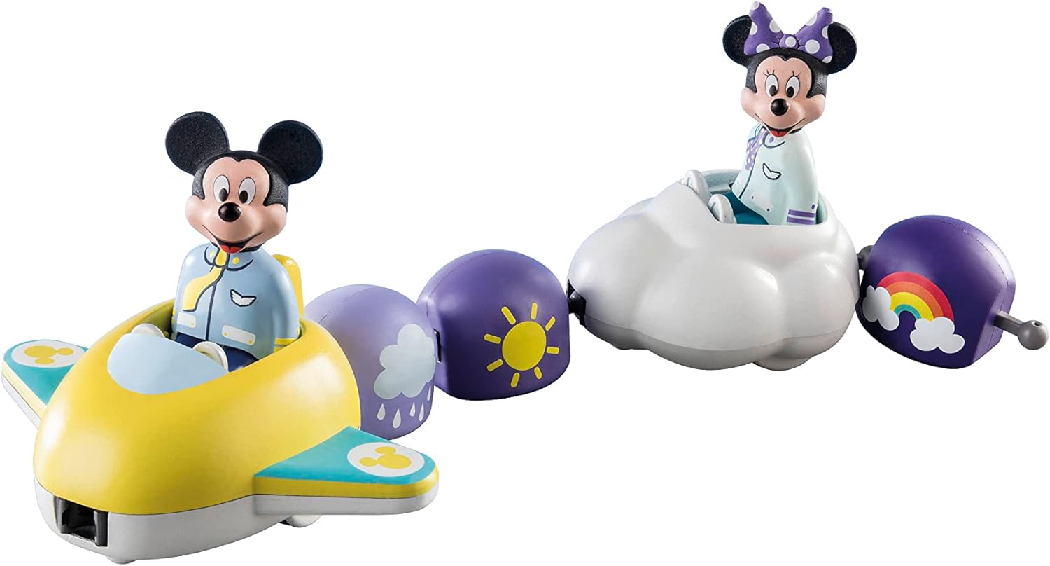 Playmobil 71320 1.2.3 & Disney: Mickey's & Minnie's Cloud Ride, Mickey Mouse, Educational Toys for Toddlers, Gifting Toy and Fun Imaginative Role-Play, PlaySets Suitable for Children Ages 12 months+