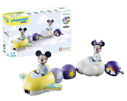 Playmobil 71320 1.2.3 & Disney: Mickey's & Minnie's Cloud Ride, Mickey Mouse, Educational Toys for Toddlers, Gifting Toy and Fun Imaginative Role-Play, PlaySets Suitable for Children Ages 12 months+
