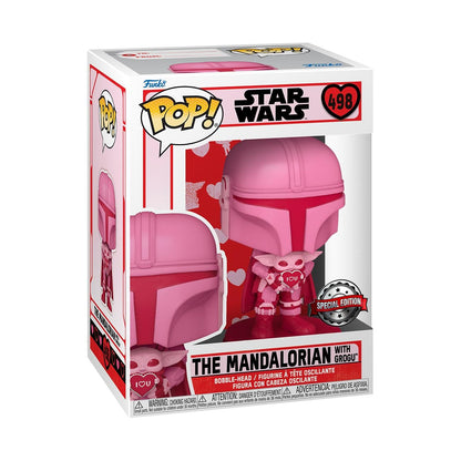 Funko POP! Star Wars #498 Exclusive Valentine The Mandalorian with Grogu w/ Free Acrylic Case
