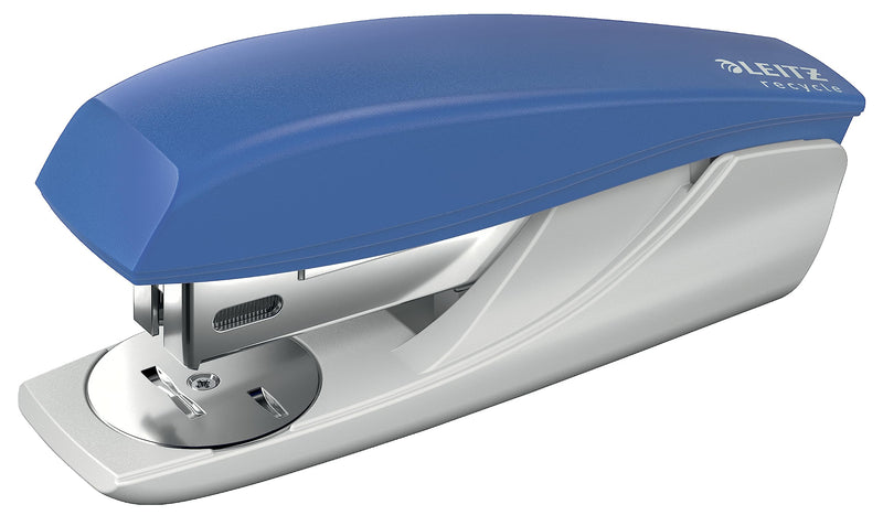 Leitz NeXXt Recycle Small Stapler, 25 Sheets, with Mini Staple Remover, Includes 200 Staples, Steel & Recycled Plastic, 100% Recyclable, CO2 Compensated, Eco Friendly, Recycle Range, Blue, 56060035