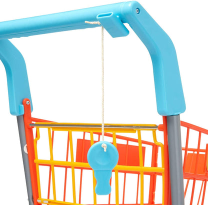 Casdon Shopping Trolley. Colourful Toy Shopping Trolley For Children Aged 3+. Equipped With Everything Needed For An Exciting Shopping Trip, Orange and Blue